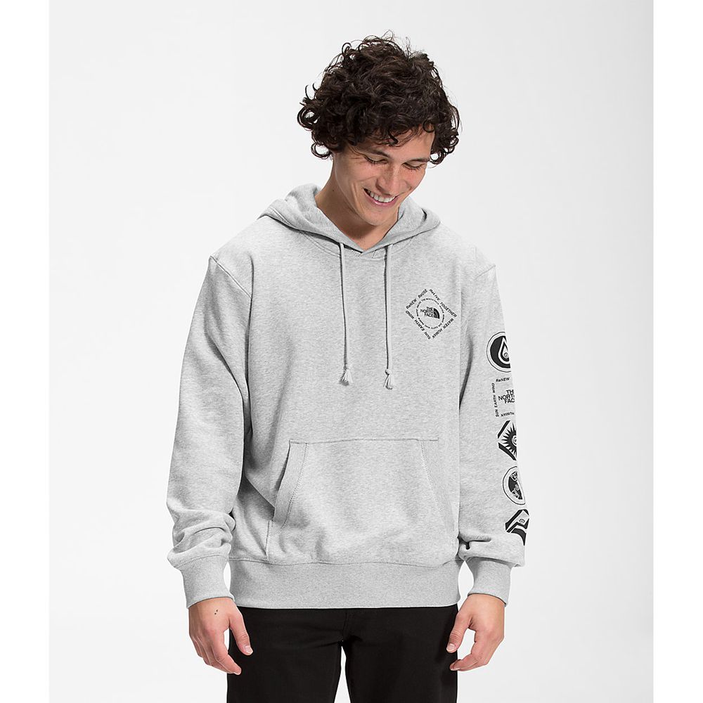 The North Face Hoodie Mens Australia - The North Face Himalayan Bottle Source Pullover Light Grey (Y